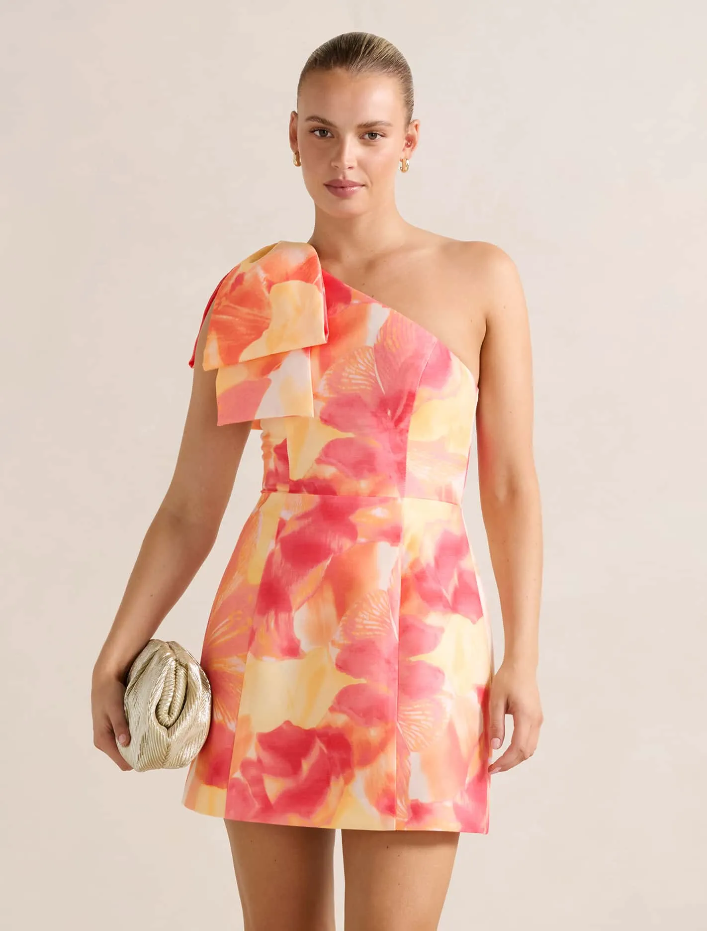Multi Way Tying Option Darcy One Shoulder Bow Mini Dress