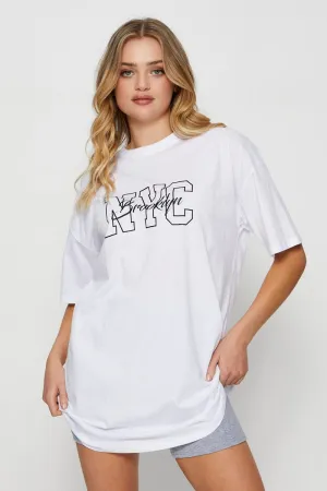 Essential Fashion White Graphic T Shirt Short Sleeve