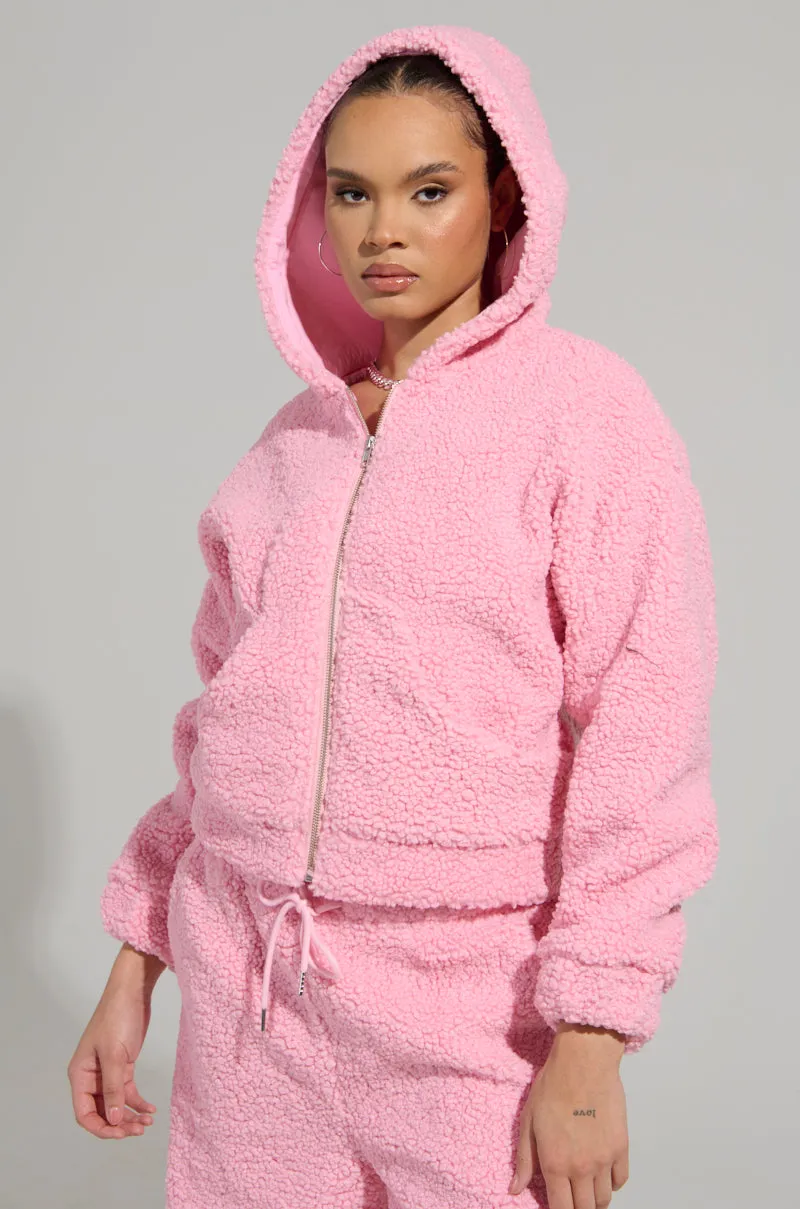 SOUR CANDY SHERPA ZIP UP HOODIE Soft Hoodie Active Comfort