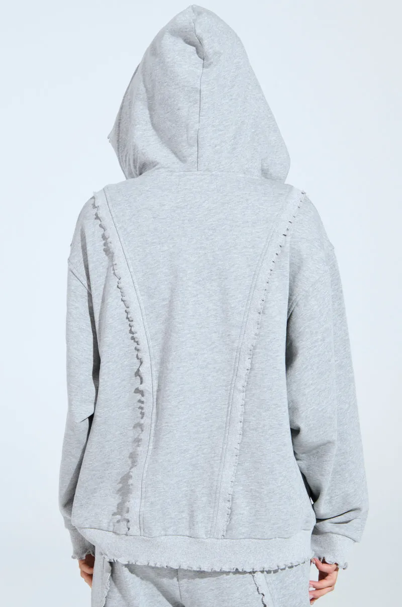 Smart Casual glove accents COME CHILL WITH ME ZIP UP SWEATSHIRT