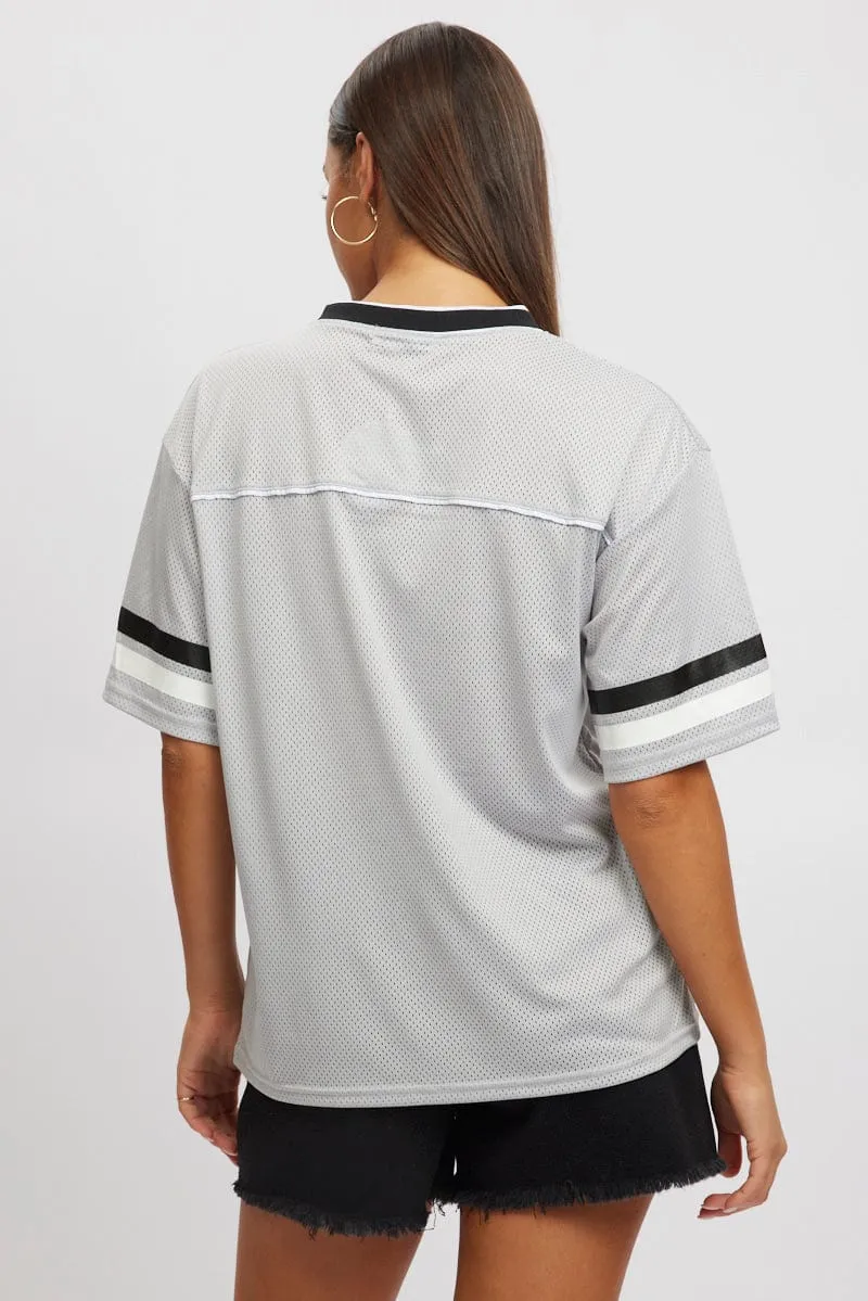 Grey Sport Tee Short Sleeve Lightweight Design