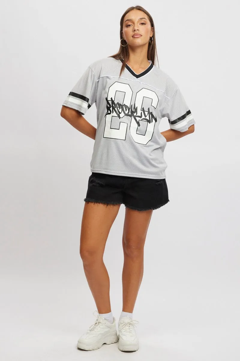 Light Fit Grey Sport Tee Short Sleeve