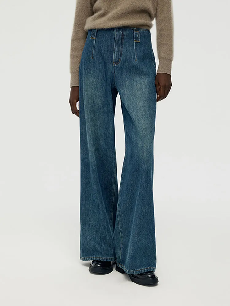 Morning Stroll Sustainable Classic Wide Leg Women Fleece Lined Jeans
