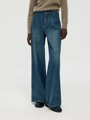 Wide Leg Women Fleece Lined Jeans Affordable Fashion Lover