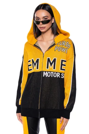 FEMME RACING KNIT ZIP UP SWEATSHIRT Active Wear Look
