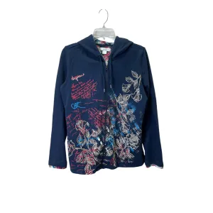 AntiPillingFabric BuiltIn Grip Athletic Sweatshirt Hoodie By Christopher And Banks In Blue, Size:L
