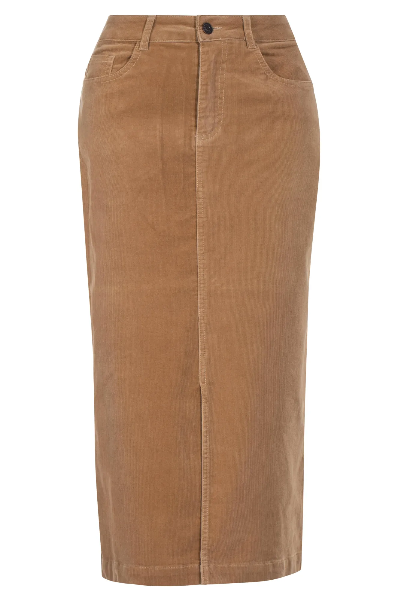 Weighted Hem Travel Influence Corduroy Skirt | CAMEL | 6197ZZ