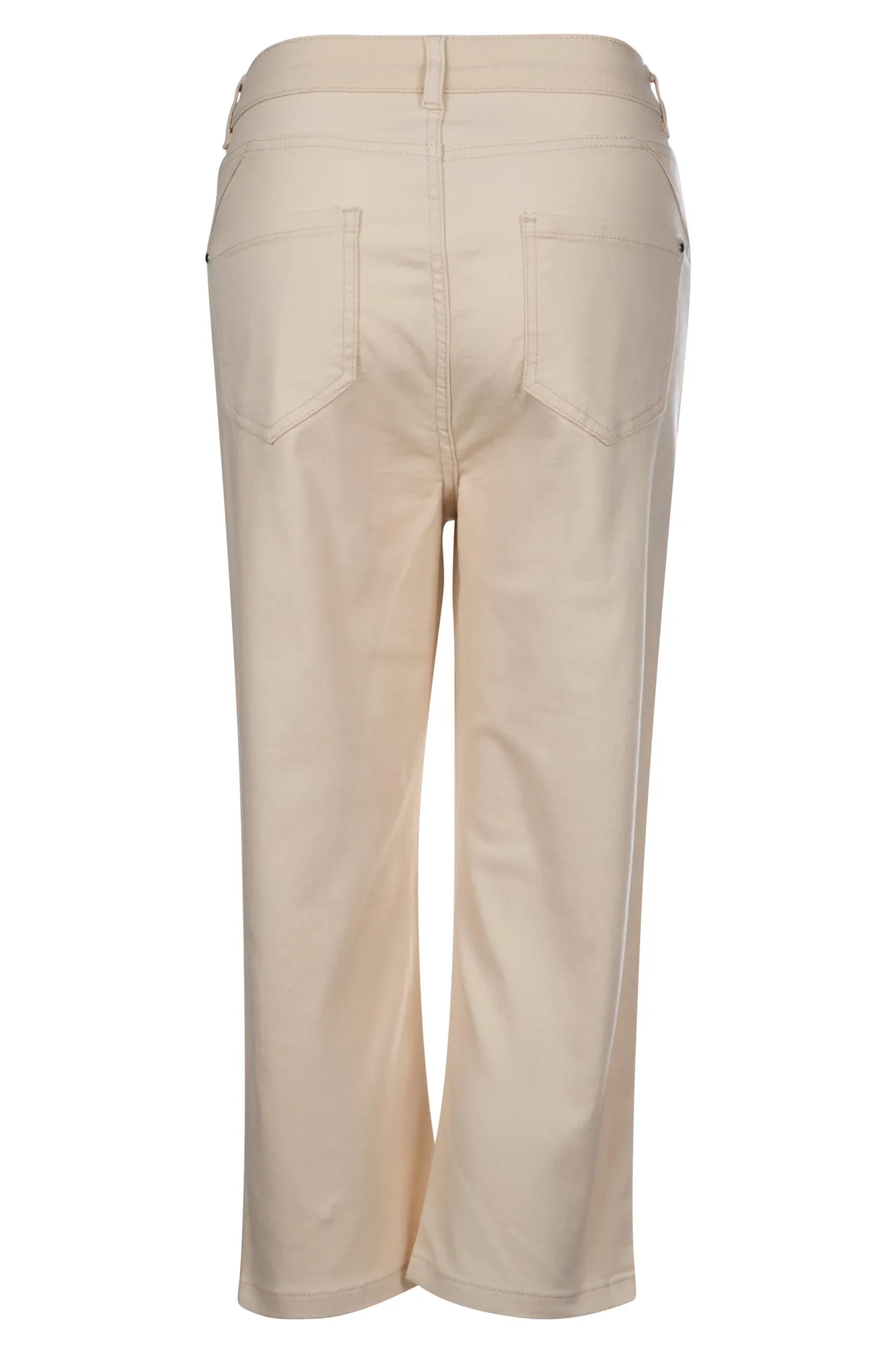 Timeless Fashion Neutral Look Stretch Cotton blend MId Calf Jeans | ECRU | 6923A1