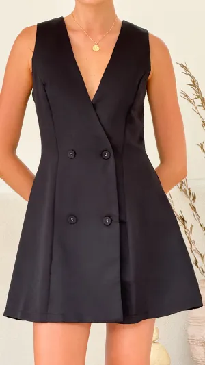 Hani Mini Dress - Black Flattering wear Multi Way Tying Option