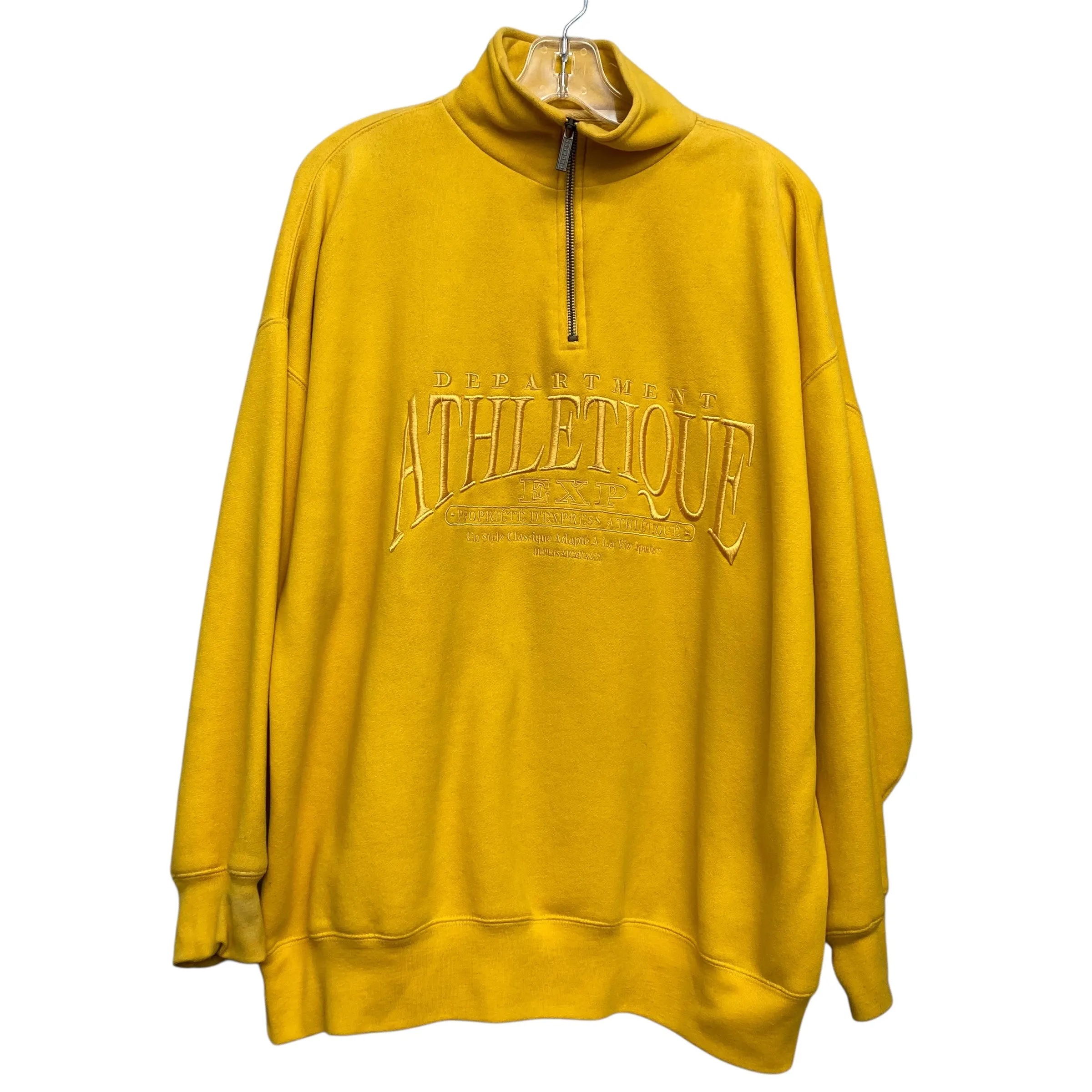 Shimmer Core Sweatshirt Collar By Express In Yellow, Size:M