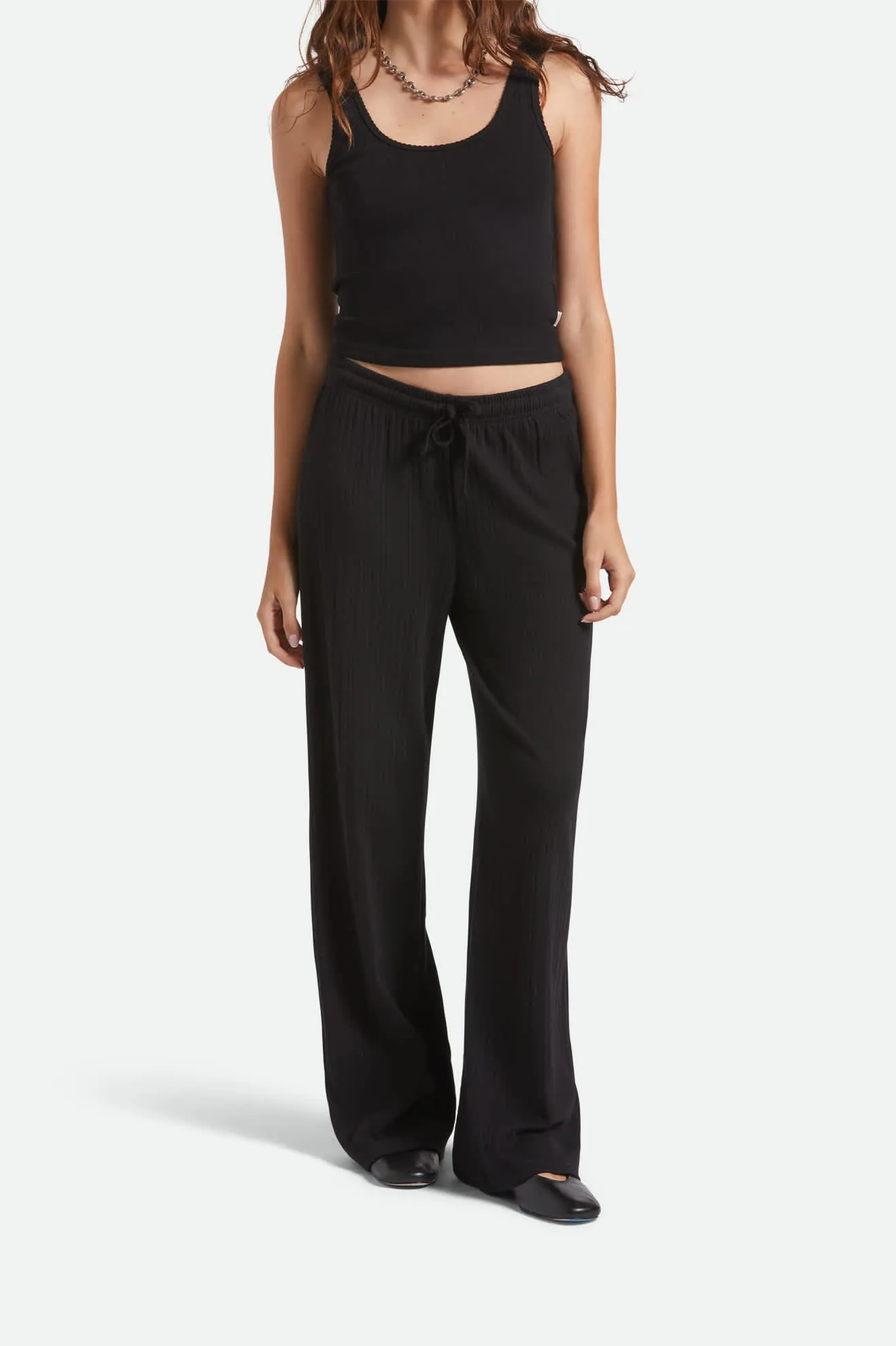 Pointelle Lounge Pant - Black Flexible Durability