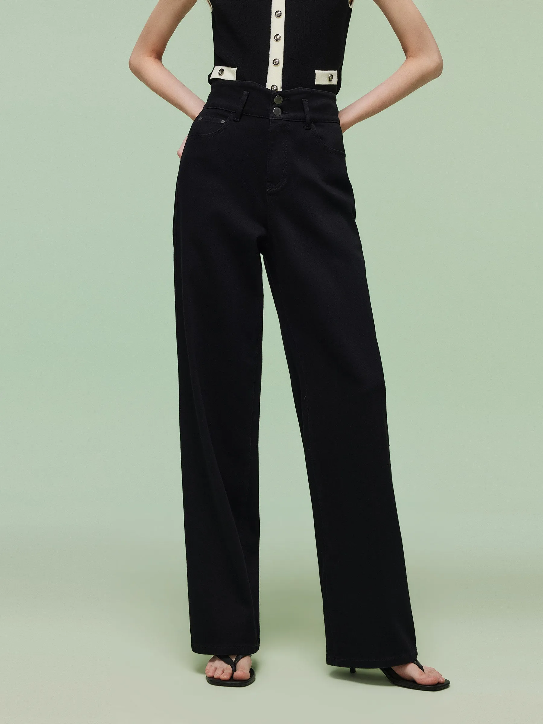 Weekend Getaway Luxury Beach Day Durable Fabric Denim High-Waisted Women Column Jeans