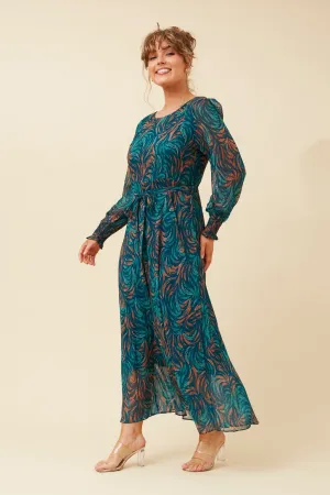 BrushedInnerLining PRISCILLA FOIL PRINT MAXI DRESS New Yorker