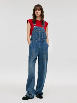 Gym Ready Slim Teen Outfit Parent Style Trend Setter Denim Straight Full-Length Women Overalls