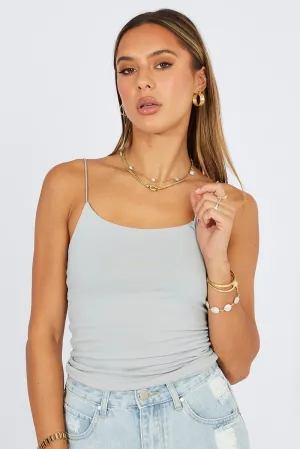 Grey Singlet Top Round Neck Supersoft Group Mood Star Mood