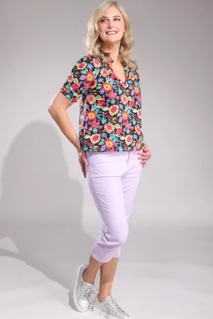 Comfort Wear Always Appropriate Stretch Cotton blend MId Calf Jeans | LILAC | 6923A1