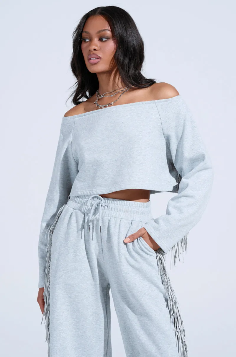 BRINGING IT BACK OFF THE SHOULDER SWEATSHIRT Chill Apparel