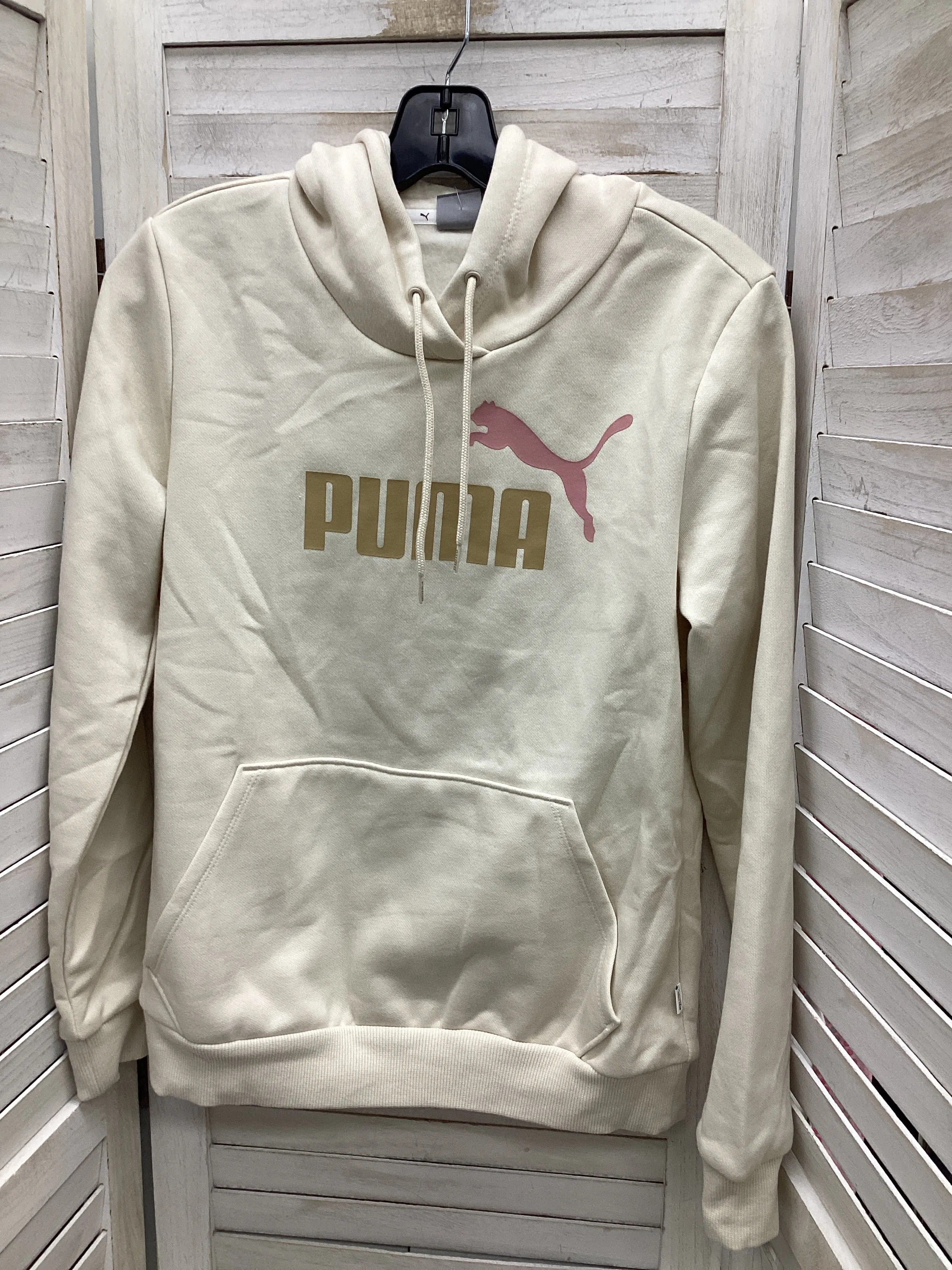 Cream Sweatshirt Hoodie Puma, Size M Vision Glow