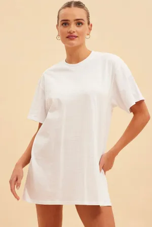 White Jamie Oversized T-Shirt Dress french chic