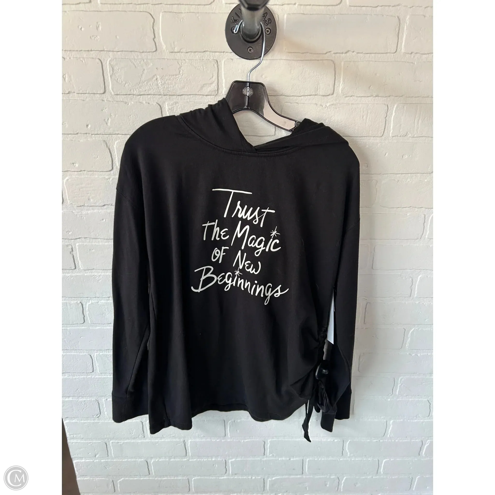 HighElasticity Sweatshirt Hoodie By Chicos In Black, Size: L