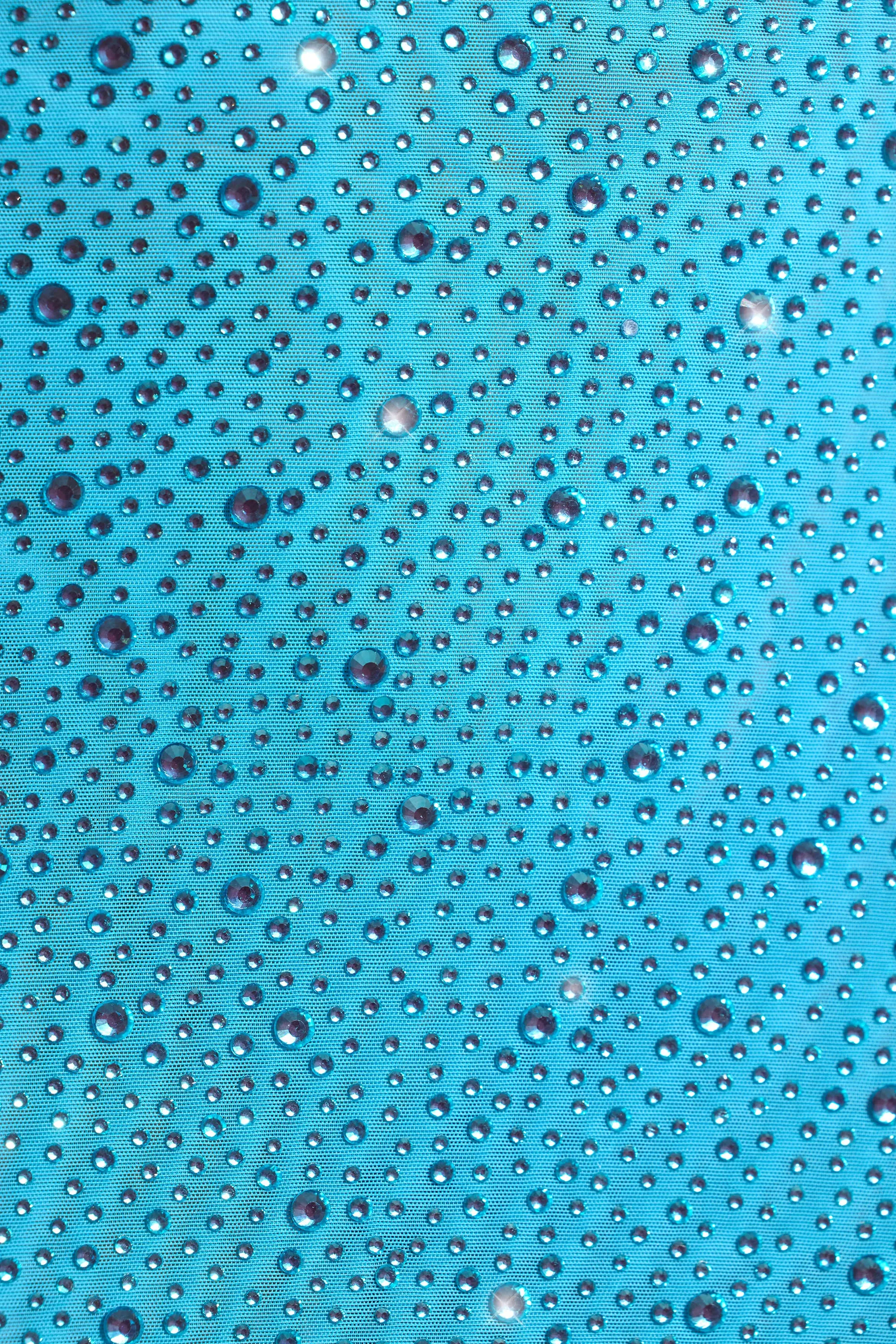 Embellished Mid-Rise Micro Mini Skirt in Aqua Blue Matching Belt