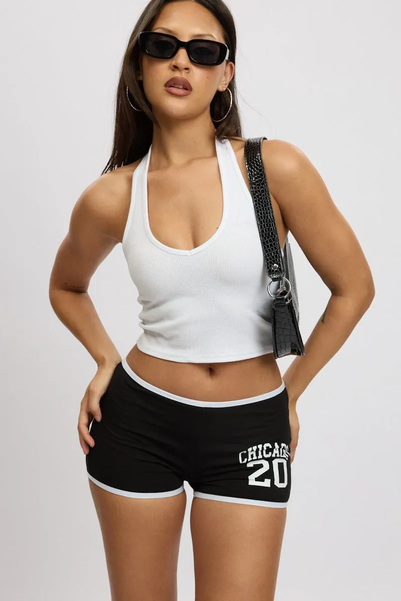 Black Shorts Contrast Binding Street Ready Effortless Comfort
