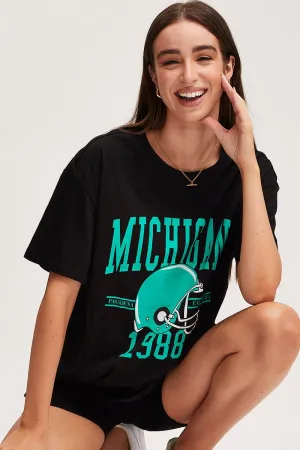 Black Graphic T Shirt Short Sleeve AllDay Comfort