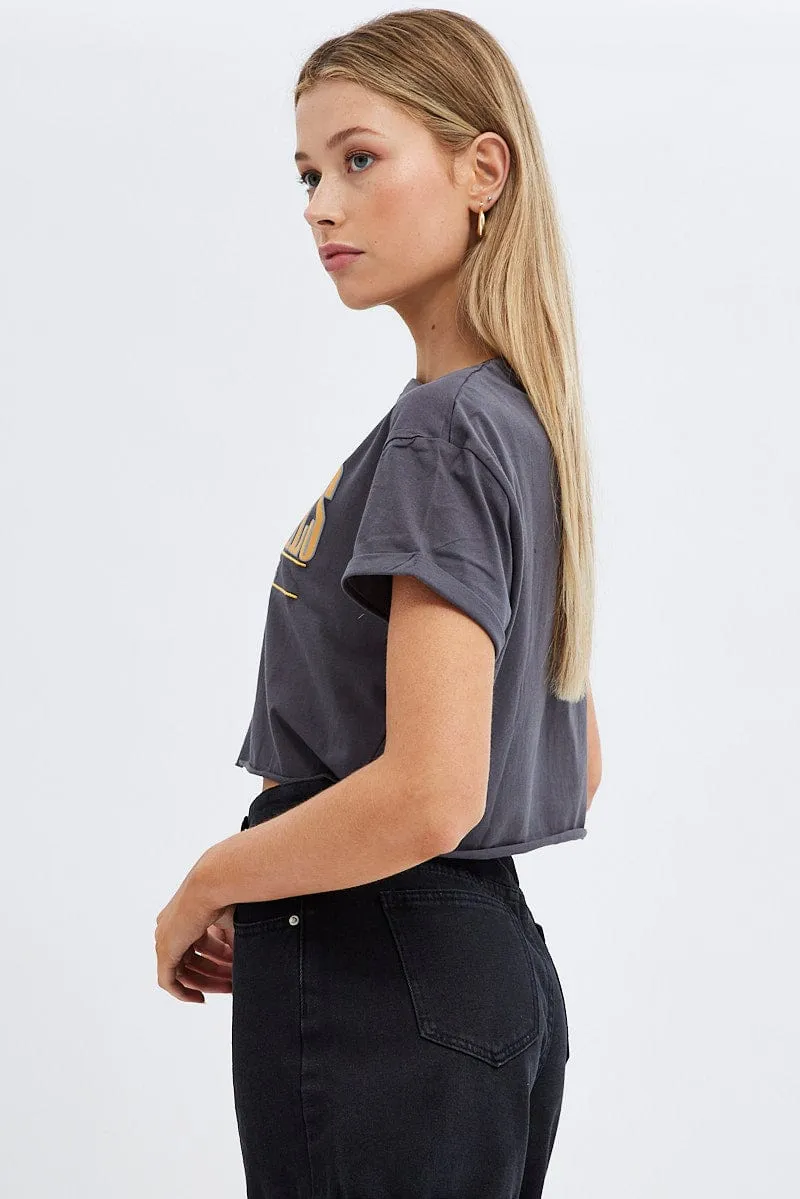 Minimal Comfort Grey Graphic Tee Short Sleeve