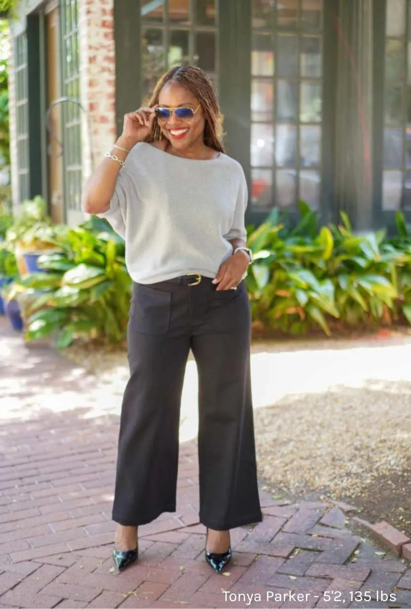 Handmade Fit Fur Fit Billy Cropped Wide-Leg Denim Jeans - Black