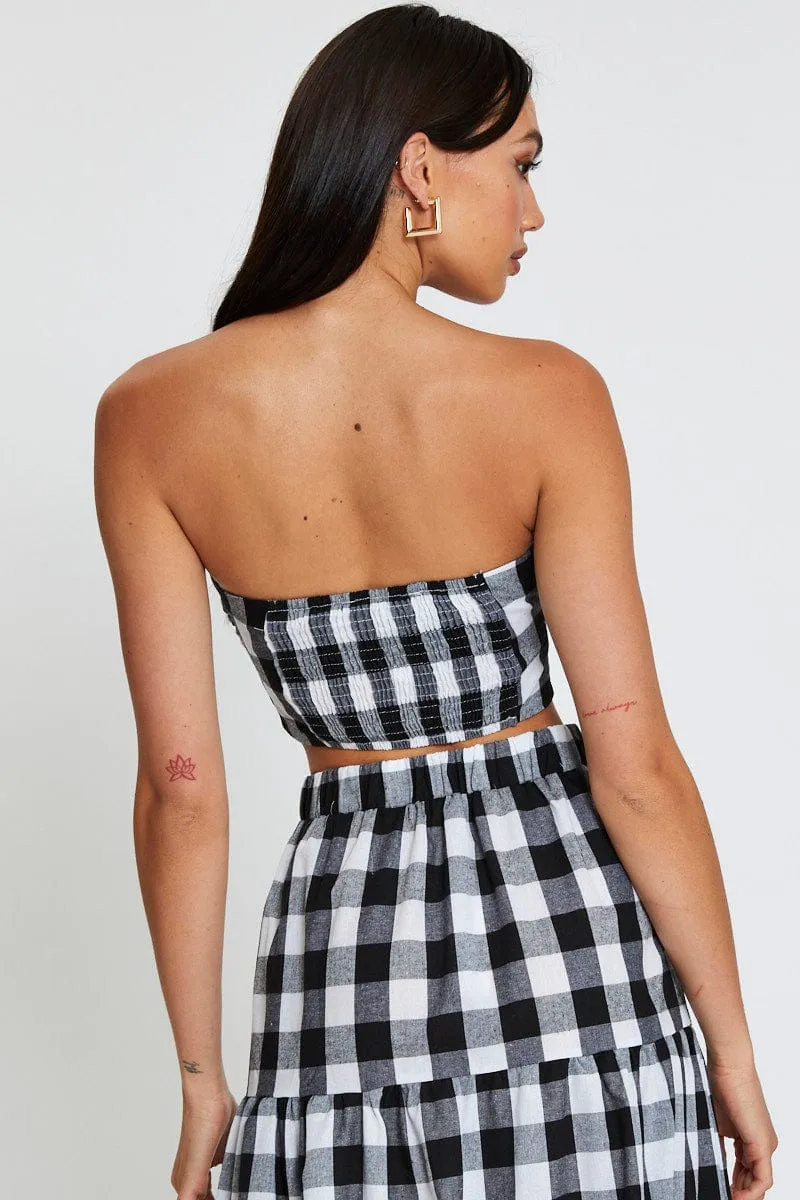 QuickPackable Design Check Singlet Top Crop