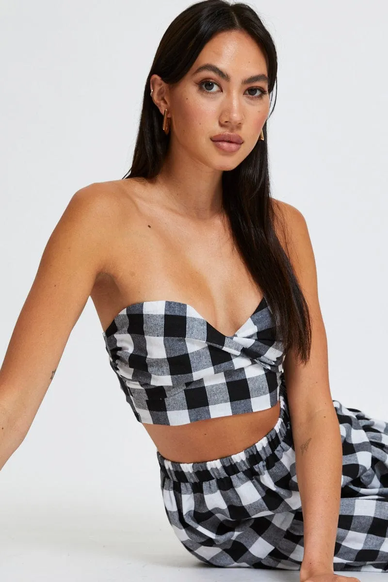 Check Singlet Top Crop Wind Ease