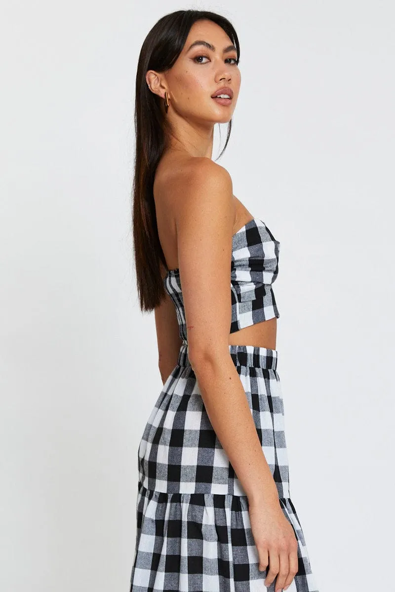 WaterRepellent Coating Check Singlet Top Crop