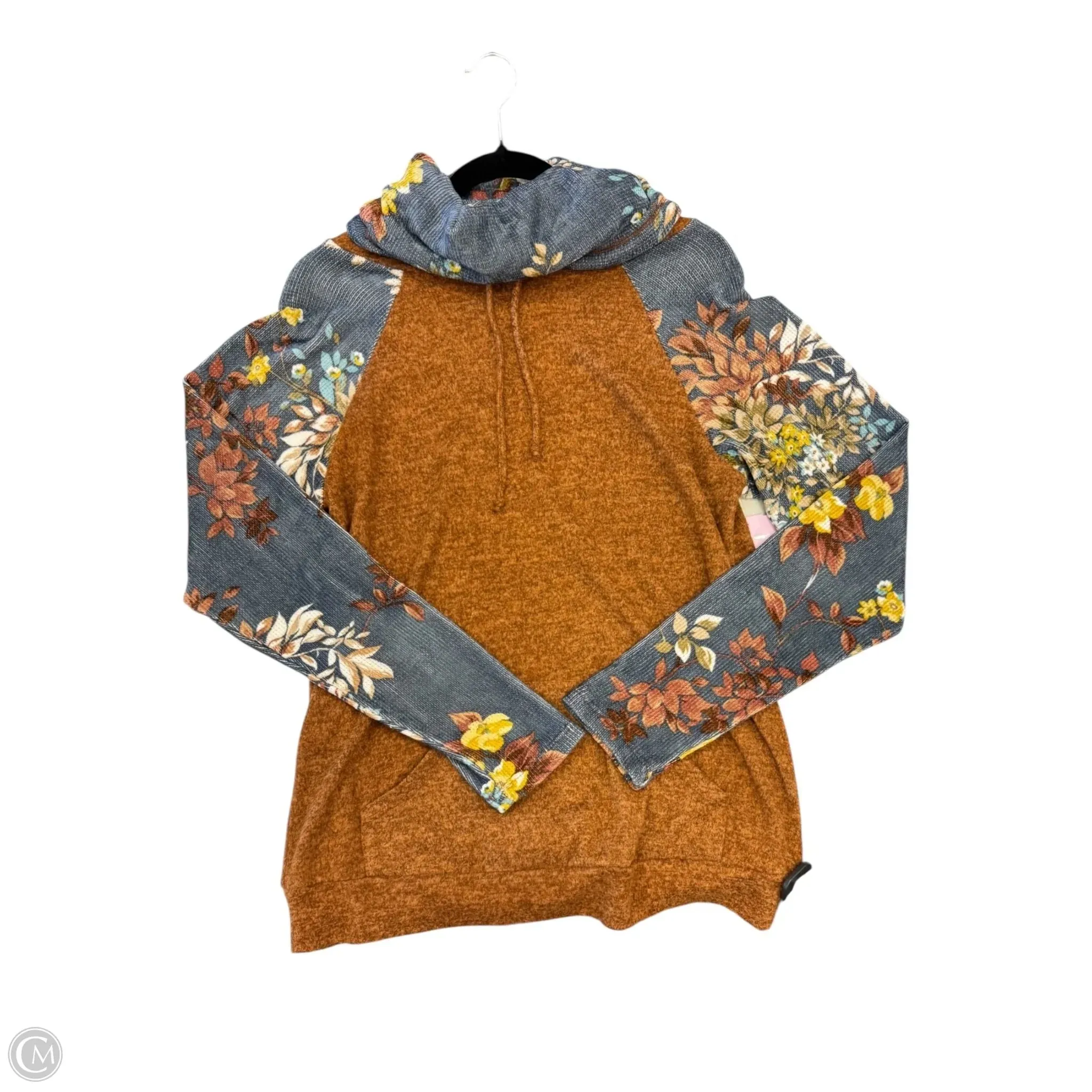 Layering Wear Cozy Cardigan Sweatshirt Collar By Clothes Mentor In Blue & Brown, Size: M