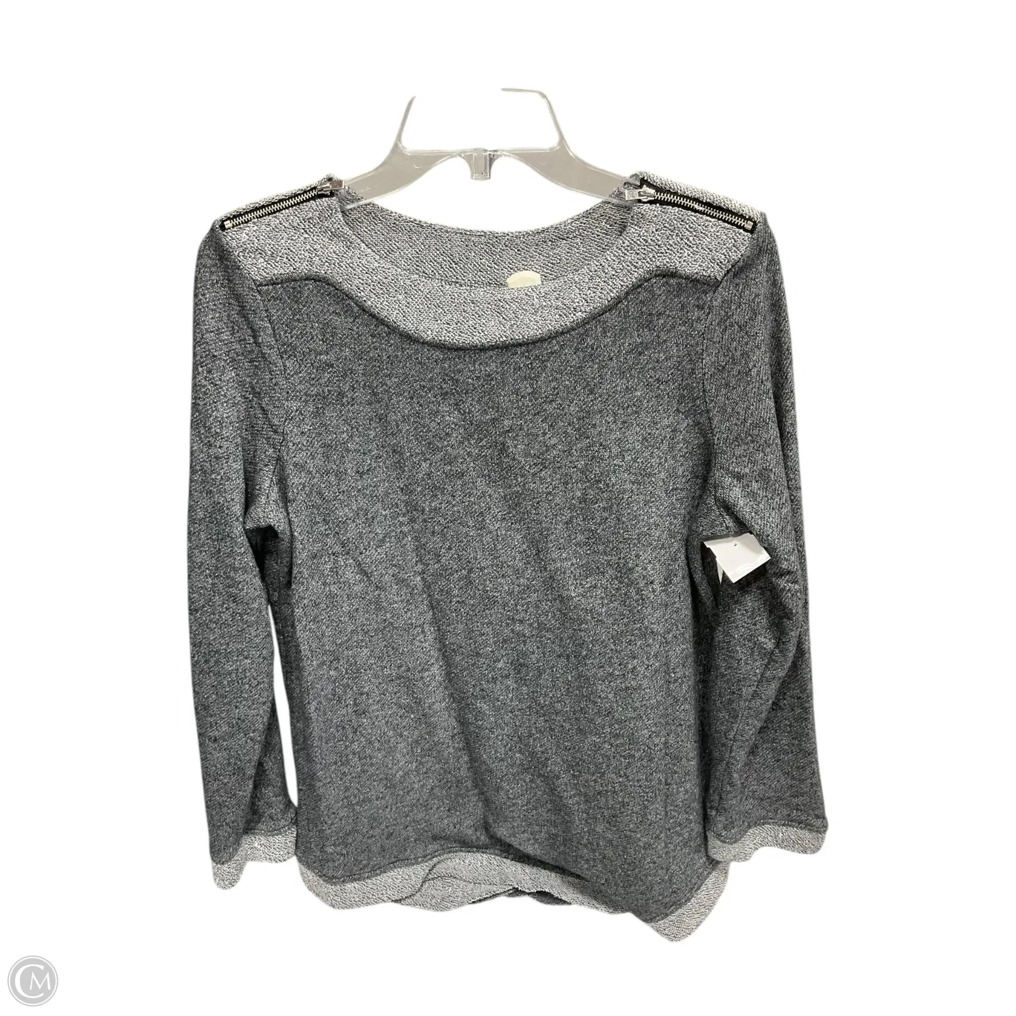 Formal Attire Sky Cool Sweatshirt Crewneck By Chicos In Grey, Size: M