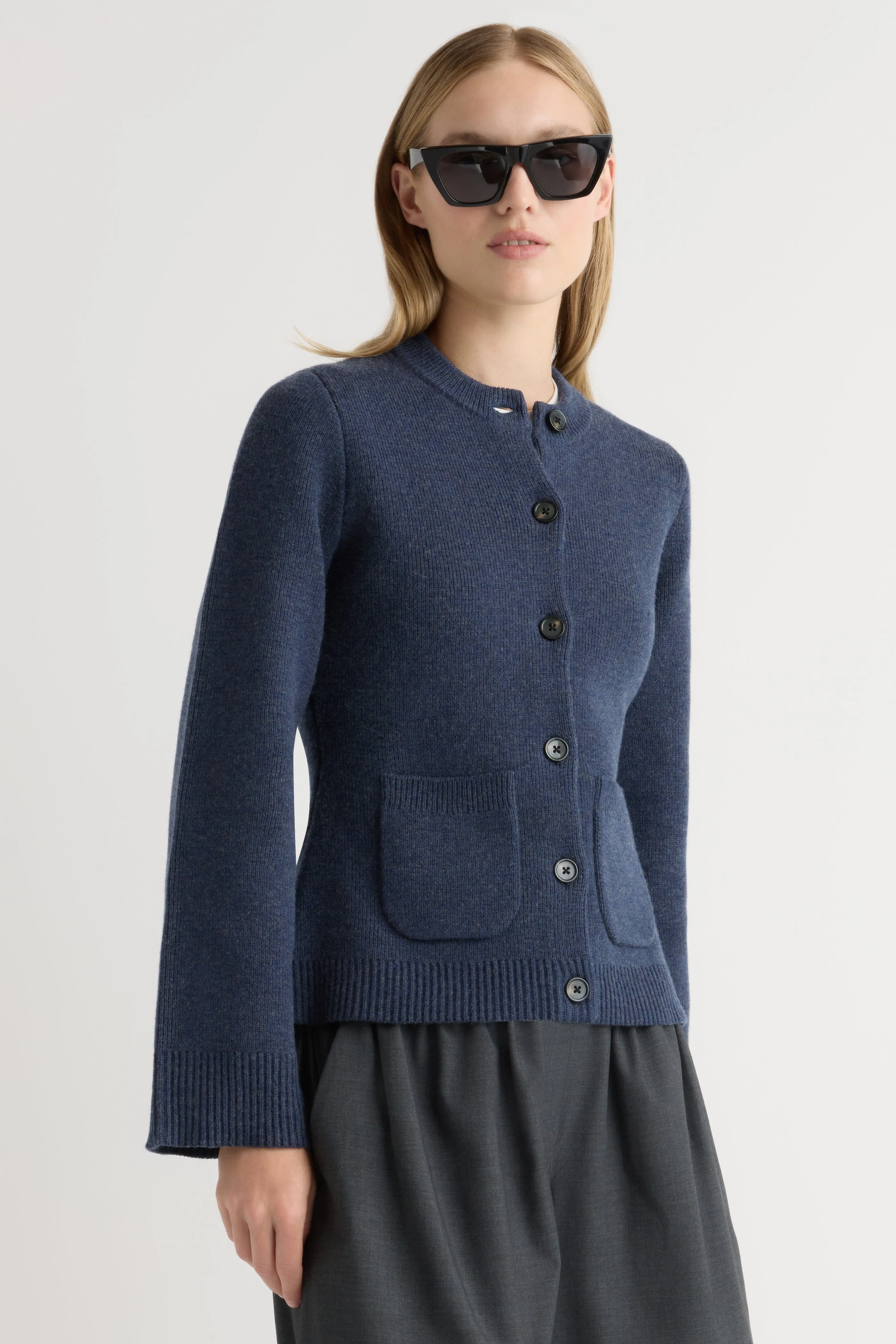 Light Reflective Yarn Eames Organic Cotton-Wool Cardigan
