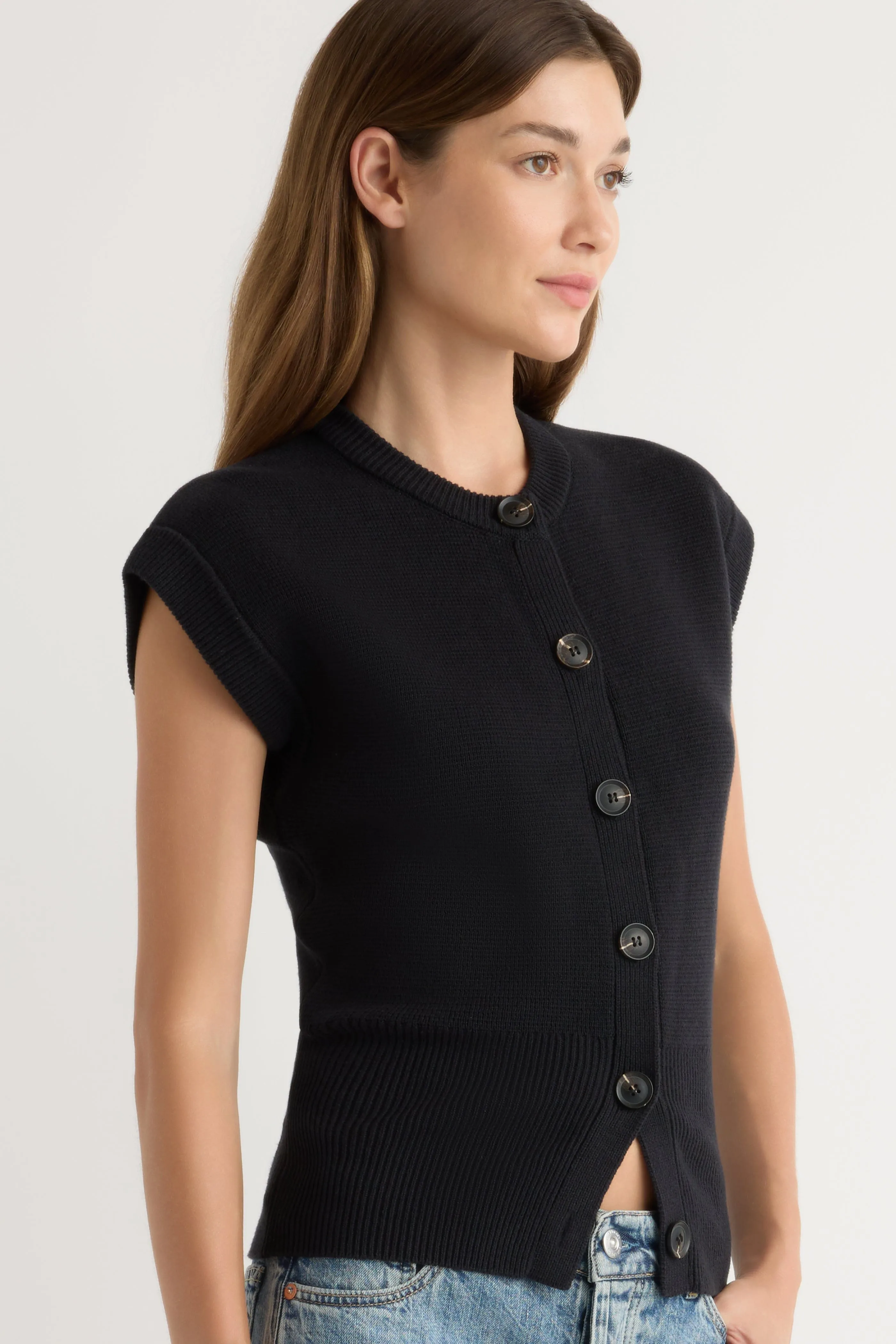 Cozy Everyday Wear Solea Button Knit Vest
