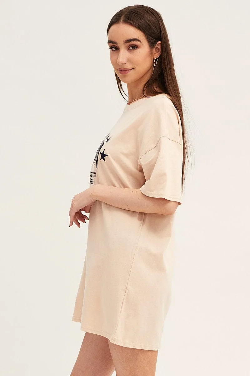 Beige Smock Top OdorResistant Fabric No Fade Technology