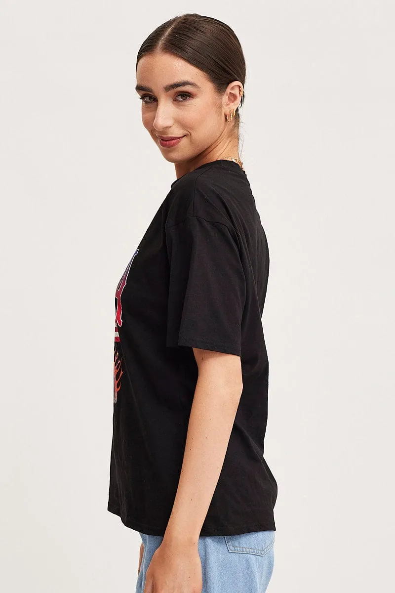 Sustainable Packaging Black Graphic T-Shirt Short Sleeve