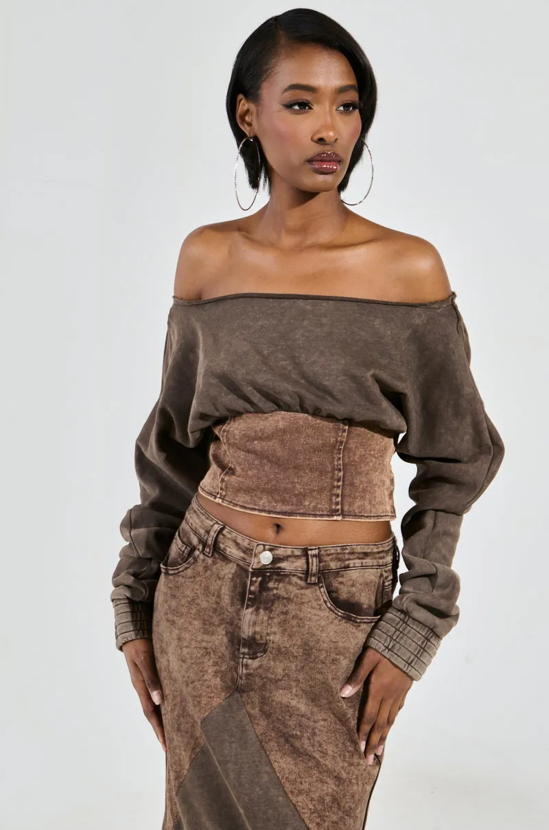 Classic Active BROKE MY HEART OFF THE SHOULDER SWEATSHIRT