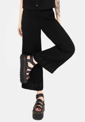 Raw edge Damara Embroidered Cotton Culottes