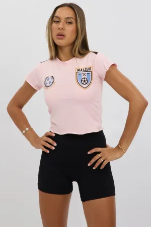 Pink Sport Tee Short Sleeve Modern Casual