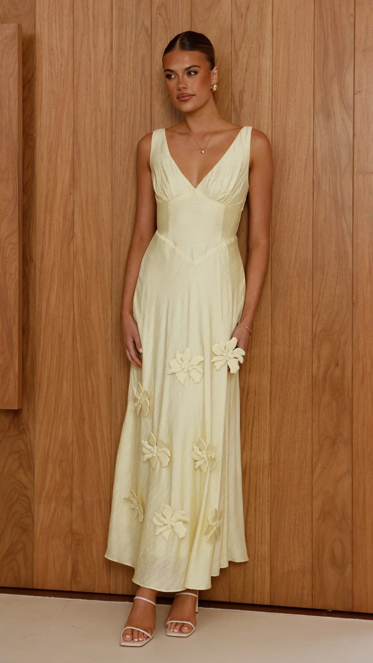 Lavara Maxi Dress - Yellow Suede Glow Country Lane