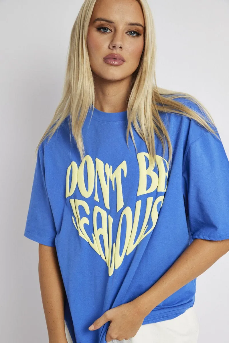 Blue Graphic Tee Short Sleeve Comfy Fit Wear Kids clothing