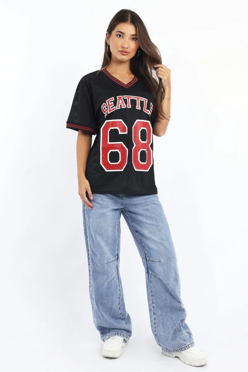 Stretch Fabric Technology Award-winning Black Sport Tee Short Sleeve