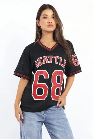 Black Sport Tee Short Sleeve Sporty Top