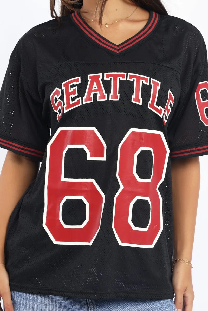 Summer Wardrobe Active Comfort Style Black Sport Tee Short Sleeve