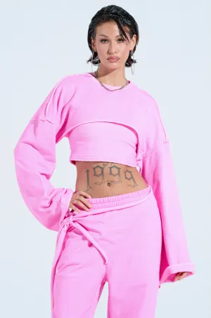 Daily Style ISSA DOUBLE LAYER CROP SWEATSHIRT