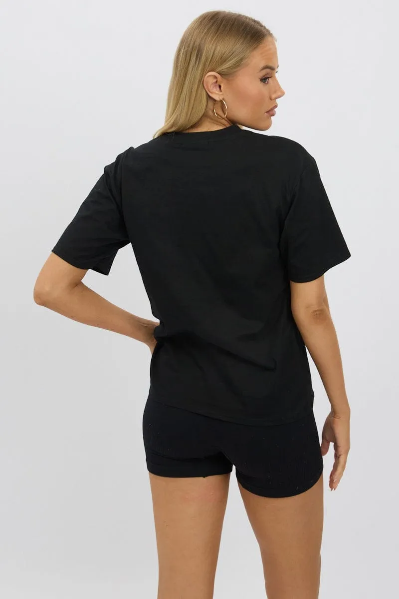 baby shower Stretch Fabric Technology Black Graphic Tee Short Sleeve