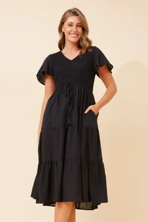 VIANNEY TIERED MIDI DRESS Field Glow