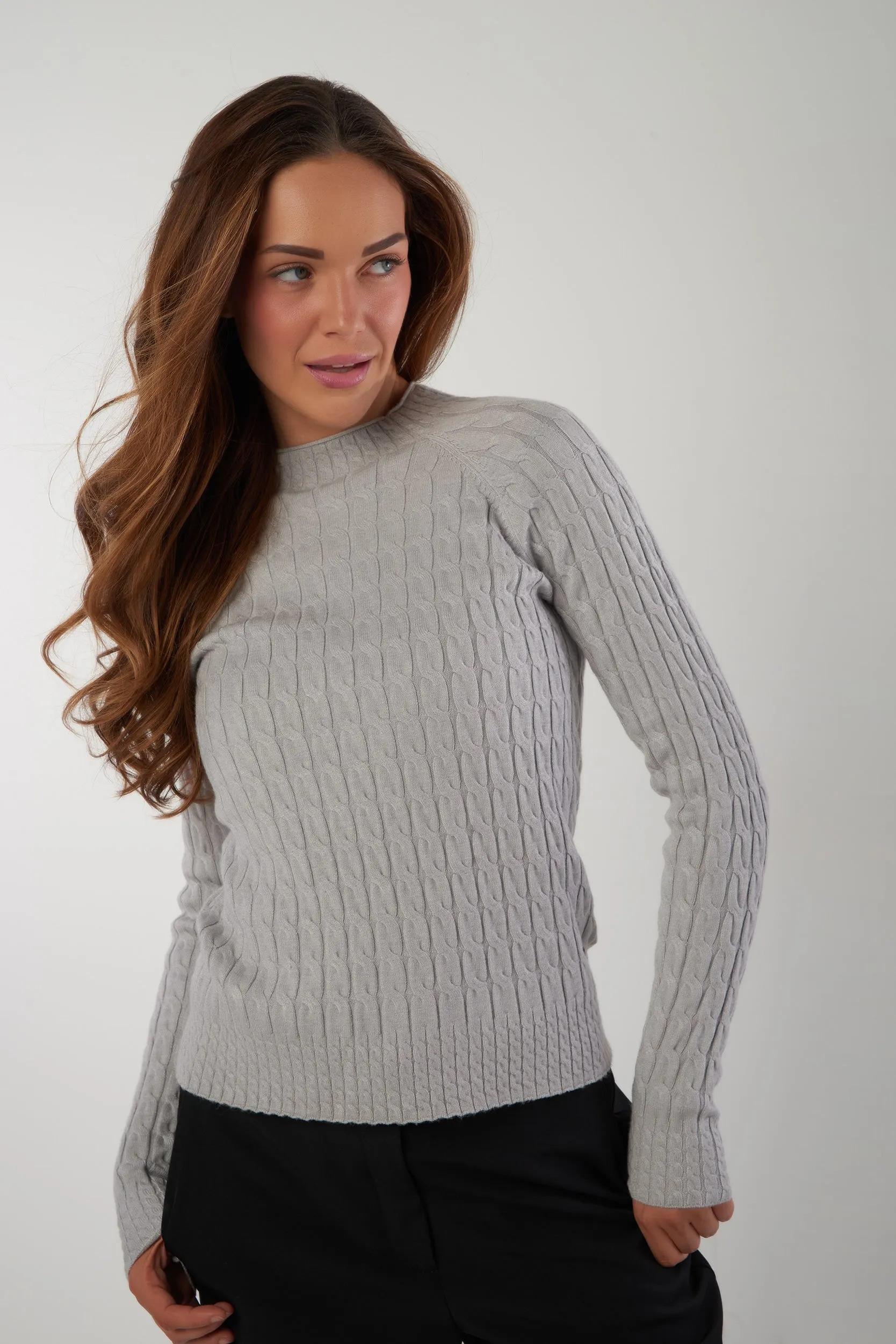 Chandail torsad?? ?? col rond - TINNA - (E-B3) Cozy Layered Wear Fray Resistant Edges